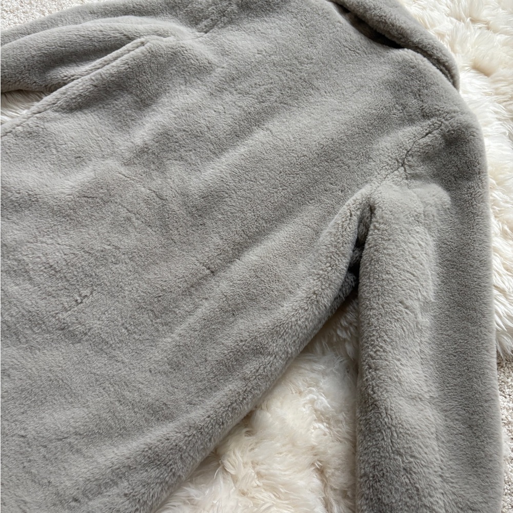 nwt zara grey faux fur coat xs - Picture 14 of 14